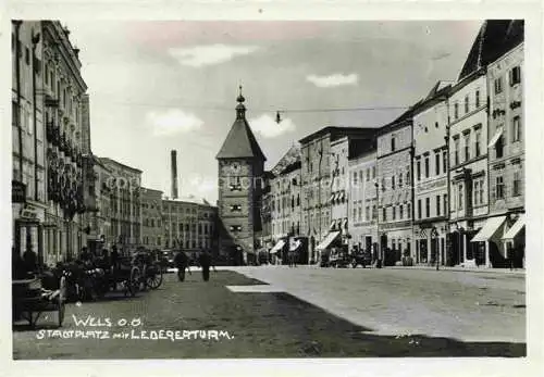 AK / Ansichtskarte  WELS Oberoesterreich AT Stadtplatz mit Ledererturm