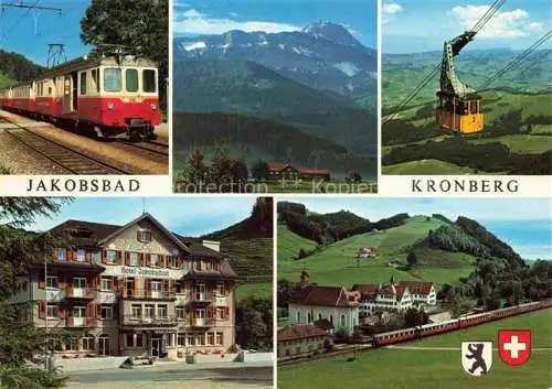 AK / Ansichtskarte  Jakobsbad Gonten IR Eisenbahn Hotel Jakobsbad Panorama Bergbahn