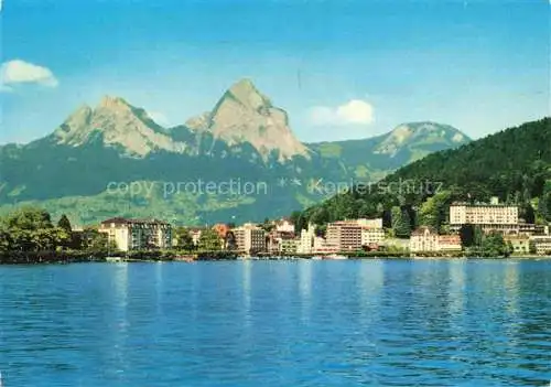 AK / Ansichtskarte  Brunnen Vierwaldstaettersee SZ Ansicht vom See aus Blick gegen die Mythen