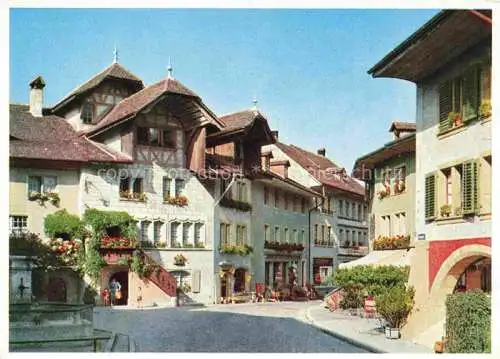 AK / Ansichtskarte  Murten Morat FR Ortszentrum Schweizer Wanderkalender 1955