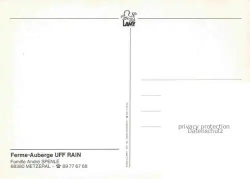 AK / Ansichtskarte  Metzeral Metseral Colmar Alsace 68 Haut-Rhin Ferme-Auberge Uff Rain