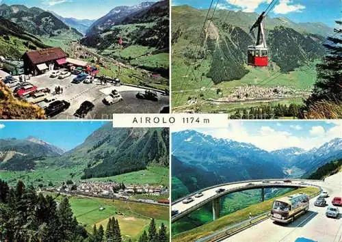 AK / Ansichtskarte  Airolo Leventina TI Bergrestaurant Bergbahn Panorama Blick ins Tal Serpentinen