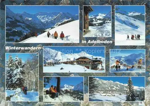 AK / Ansichtskarte  Adelboden BE Winterpanorama Berner Alpen Winterwandern Bergrestaurant