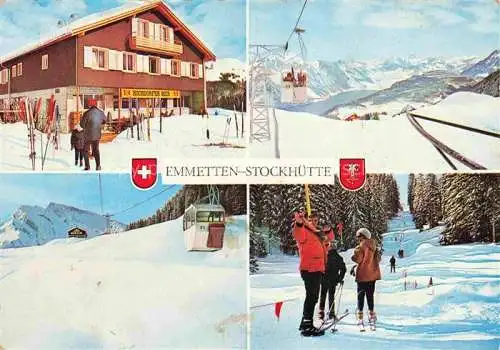 AK / Ansichtskarte  Emmetten Nidwalden NW Ausflugsort Rinderbuehl Bergrestaurant Gondelbahn Wintersport Alpen