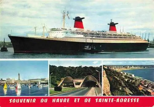 AK / Ansichtskarte  Dampfer Oceanliner le Havre Ste-Adresse Port des Yachts Tunnel Paquebot France 