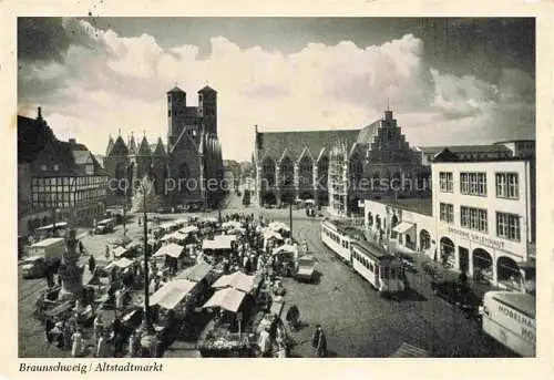 AK / Ansichtskarte  Strassenbahn Tramway-- Braunschweig Altstadtmarkt