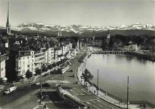 AK / Ansichtskarte  Strassenbahn Tramway-- Zuerich Limmatquai