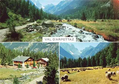 AK / Ansichtskarte  Arpettaz Val d Arpettaz Champex Orsieres VS Landschaftspanorama Bergbach Schafherde Alpen Bergrestaurant Hotel