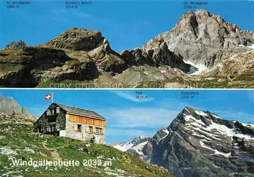 AK / Ansichtskarte  Golzernalp Windgaelle UR Gebirgspanorama Windgaellenhuette Berghuette Maderanertal