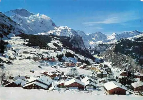 AK / Ansichtskarte  Wengen  BE Winterpanorama Blick gegen Jungfrau und Breithorn Berner Alpen