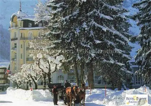 AK / Ansichtskarte  Engelberg  OW Hotel Europe Europaeischer Hof Pferdeschlitten