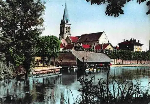 AK / Ansichtskarte  La Ferte-Alais 91 Essonne Bords de l'Essonne Eglise