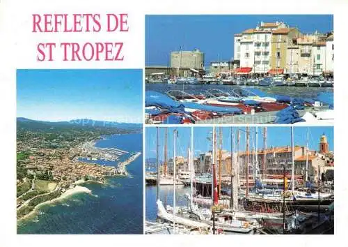 AK / Ansichtskarte  St-Tropez 83 Var Luftaufnahme Côte d'Azur Hafen Segelyachten