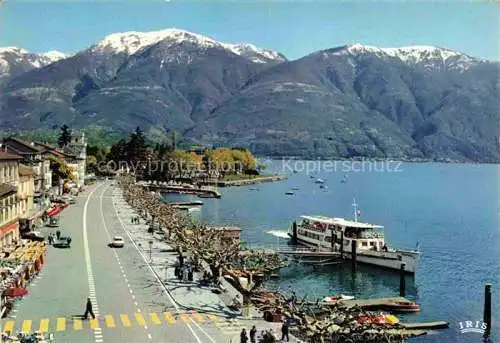 AK / Ansichtskarte  Ascona Lago Maggiore TI La Piazza Bootsanleger