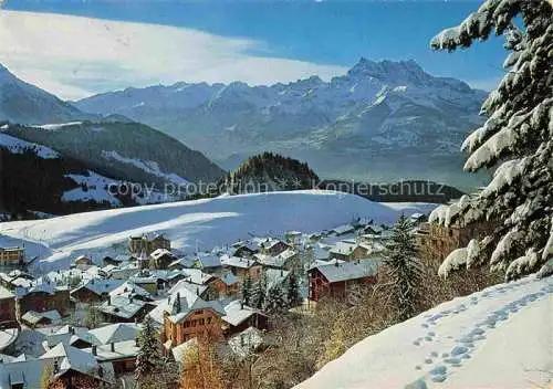 AK / Ansichtskarte  Leysin VD Winterpanorama Blick gegen Dents du Midi