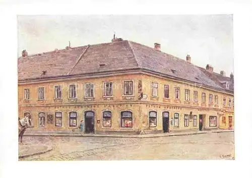 AK / Ansichtskarte  WIEN AT Zu den 5 Glueckskugeln altes Apothekenhaus in Erdberg Aquarell