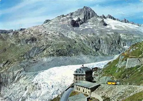 AK / Ansichtskarte  Postbus Postauto Omnibus Furkpass Hotel Belvedere Rhonegletscher 