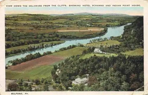 AK / Ansichtskarte  Milford Delaware Hotel Schanno and Indian Point House view down the Delaware from the cliffs