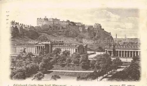 AK / Ansichtskarte  EDINBURGH  SCOTLAND UK Edinburgh Castle from Scott Monument Kuenstlerkarte