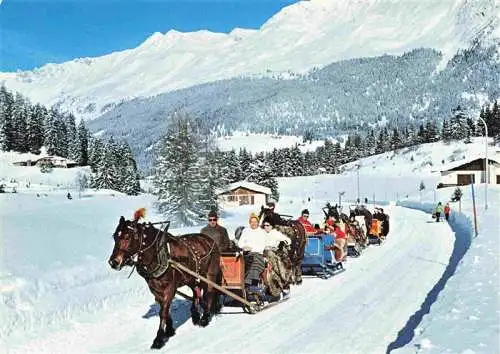 AK / Ansichtskarte  Lenzerheide GR Pferdeschlittenfahrt Winterpanorama