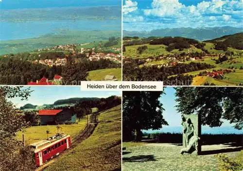 AK / Ansichtskarte  Heiden AR Panorama Blick auf den Bodensee Rorschach-Heiden-Bergbahn Dunant-Denkmal