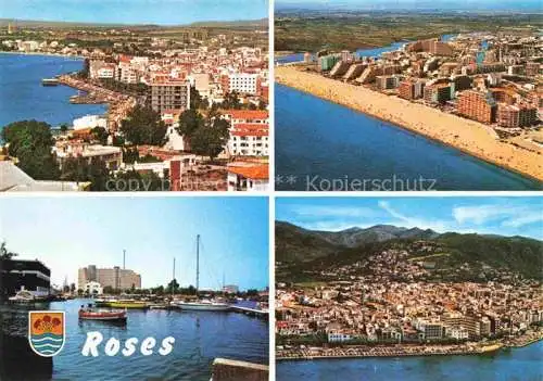 AK / Ansichtskarte  Roses Costa Brava ES Panorama Luftaufnahmen Hafen