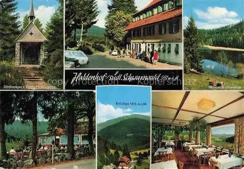 AK / Ansichtskarte  Neuenweg Gasthof Haldenhof Strohmeyer's Gedaechtniskapelle Nonnenmattweiher Blick zum Belchen Schwarzwald