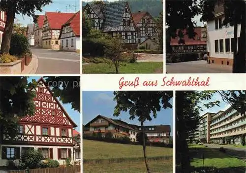 AK / Ansichtskarte  Schwabthal Schwabtal Bad Staffelstein Bayern Dorfansicht Fachwerkhaeuser Gasthof Loewenbraeu Freizeitzentrum Café Weinstube Gasthof Sonnenblick Fachwerkhaeuser