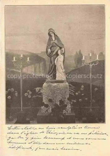 AK / Ansichtskarte  Pardisla Seewis Praettigau GR St. Anna Holzstatue in der Taufkapelle der Kirche