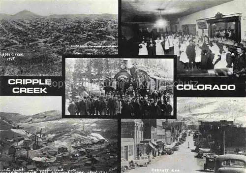 AK / Ansichtskarte  Cripple Creek Colorado USA A nostalgic montage of Cripple Creek site of a spectacular gold discovery in the 19th Century