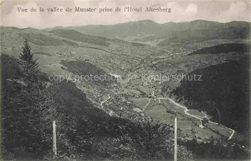 AK / Ansichtskarte  Muenster  Elsass Munster 68 Alsace Haut-Rhin Vue panoramique de la vallée de Munster prise de l'Hôtel Altenberg