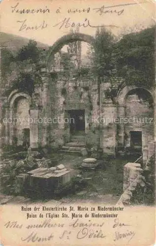 AK / Ansichtskarte  Niedermuenster Saint-Nabor 67 Bas-Rhin Ruine der Klosterkirche