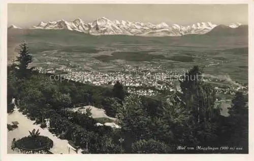 AK / Ansichtskarte  Biel Bienne BE Panorama Blick von Magglingen Alpen