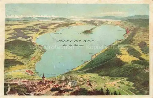 AK / Ansichtskarte  Bielersee Lac de Bienne BE und Umgebung aus der Vogelperspektive