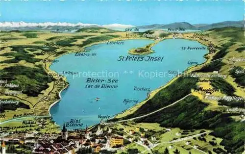 AK / Ansichtskarte  Bielersee Lac de Bienne BE und Umgebung aus der Vogelperspektive