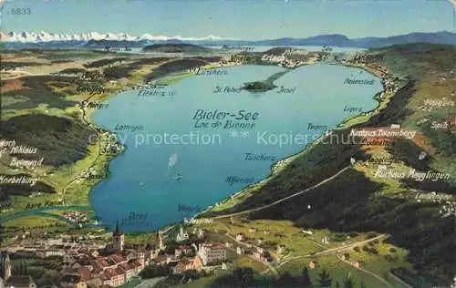 AK / Ansichtskarte  Bielersee Lac de Bienne BE und Umgebung aus der Vogelperspektive