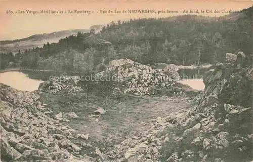 AK / Ansichtskarte  Neuweiher Behra Masevaux Masmuenster 68 Haut-Rhin Vue du lac au fond Col des Charbonniers