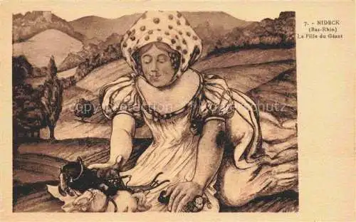 AK / Ansichtskarte  Nideck Oberhaslach Molsheim 67 Bas-Rhin La Fille du Géant Peinture Kuenstlerkarte