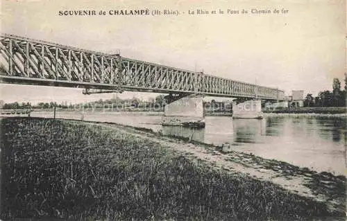 AK / Ansichtskarte  Chalampe Mulhouse 68 Haut-Rhin Aux bords du Rhin et pont du chemin de fer