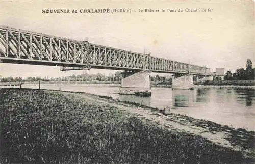 AK / Ansichtskarte  Chalampe Mulhouse 68 Haut-Rhin Aux bords du Rhin et pont du chemin de fer