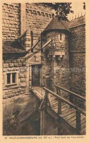 AK / Ansichtskarte  Haut-Koenigsbourg Hohkoenigsburg Orschwiller 67 Bas-Rhin Pont levis du Haut-Jardin