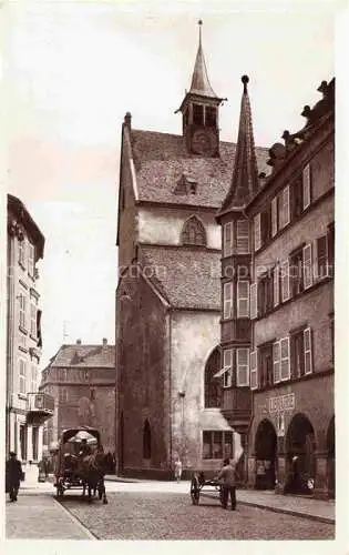 AK / Ansichtskarte  COLMAR 68 Haut-Rhin Grande Rue avec temple protestant et arcades