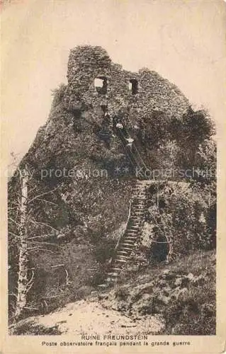 AK / Ansichtskarte  Freundstein Ruine Saint-Die 88 Vosges Ruine Freundstein Poste observatoire francais pendant la grande guerre