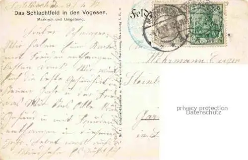 AK / Ansichtskarte  Markirch Ste-Marie-aux-Mines 68 Haut-Rhin Das Schlachtfeld in den Vogesen 1. Weltkrieg