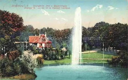 AK / Ansichtskarte  Strassburg  Strasbourg 67 Bas-Rhin Orangerie See Bauernhaus lac maison rustique