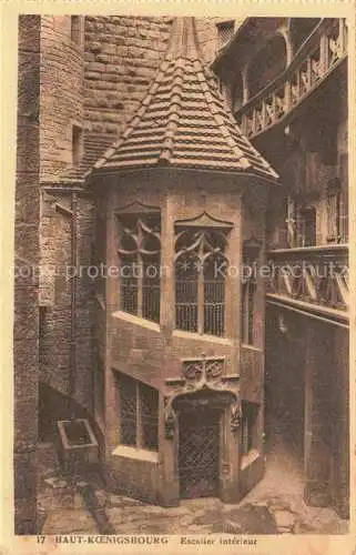 AK / Ansichtskarte  Haut-Koenigsbourg Hohkoenigsburg Orschwiller 67 Bas-Rhin Escalier intérieur
