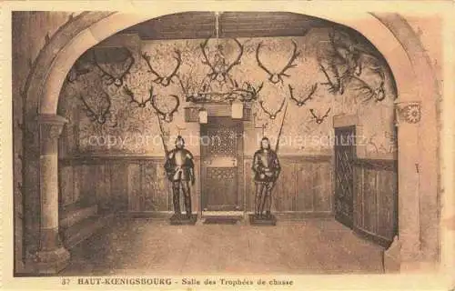AK / Ansichtskarte  Haut-Koenigsbourg Hohkoenigsburg Orschwiller 67 Bas-Rhin Salles des trophées de chasse