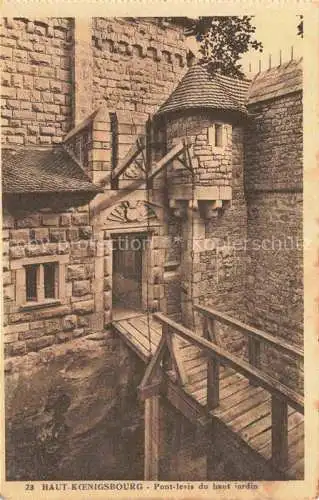 AK / Ansichtskarte  Haut-Koenigsbourg Hohkoenigsburg Orschwiller 67 Bas-Rhin Pont-levis du haut jardin