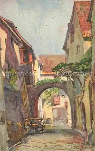AK / Ansichtskarte  Riquewihr Ribeauville 68 Haut Rhin Peinture Kuenstlerkarte