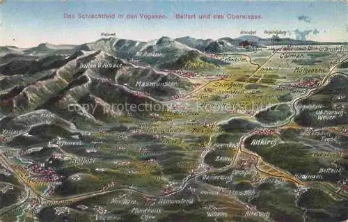 AK / Ansichtskarte  BELFORT 90 und das Oberelsass Schlachtfeld in den Vogesen aus der Vogelperspektive